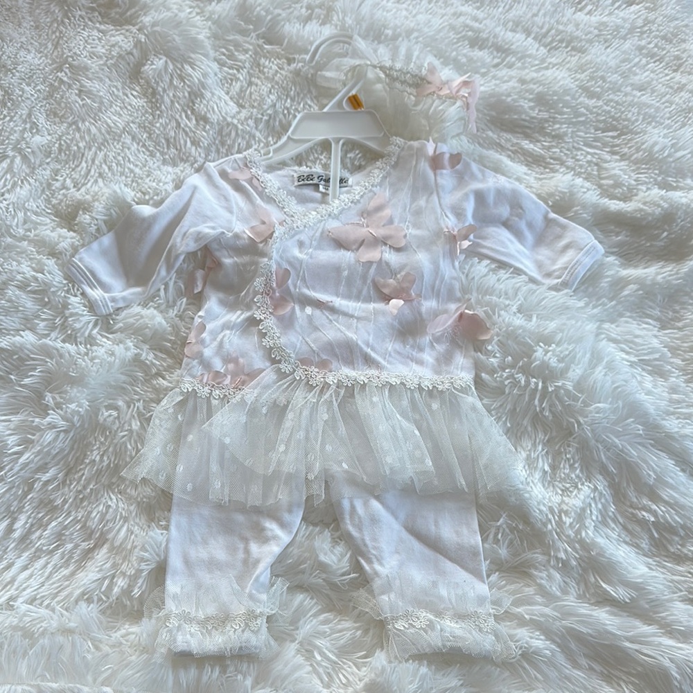 Baby Girl's White and Pink Outfit